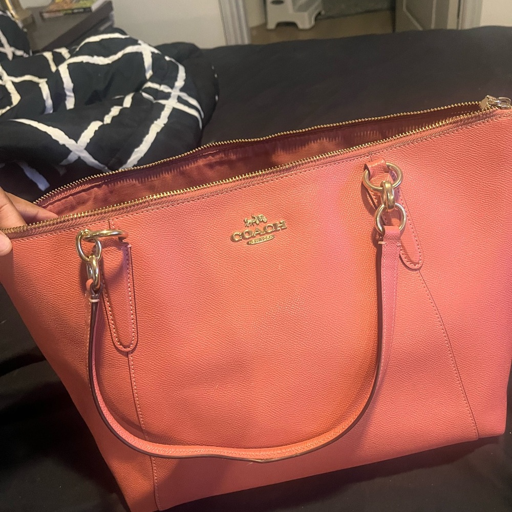 Coach Coral Leather Tote Bag